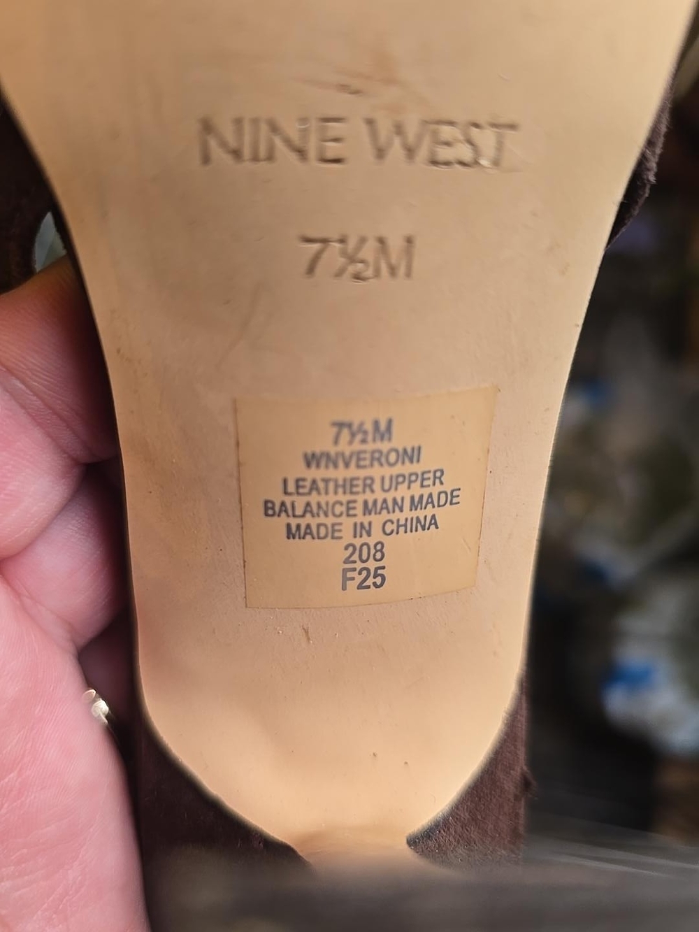 Nine West Women's 7.5 Brown Suede Leather Slingback Heels